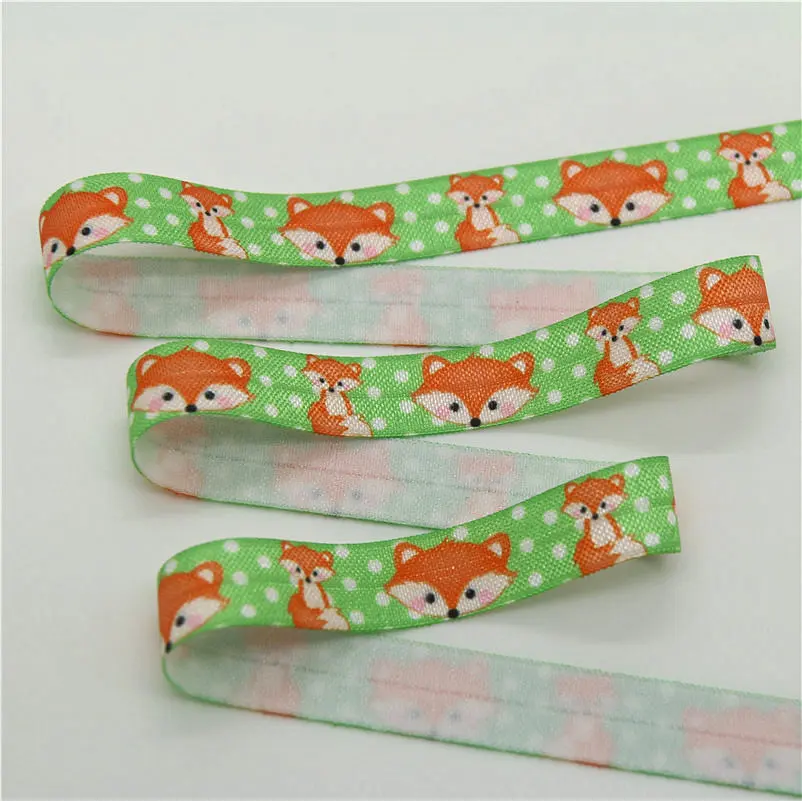 

Эластичная Повязка на голову с принтом лисы DHK, 5/8 дюйма, 5 ярдов, E1543