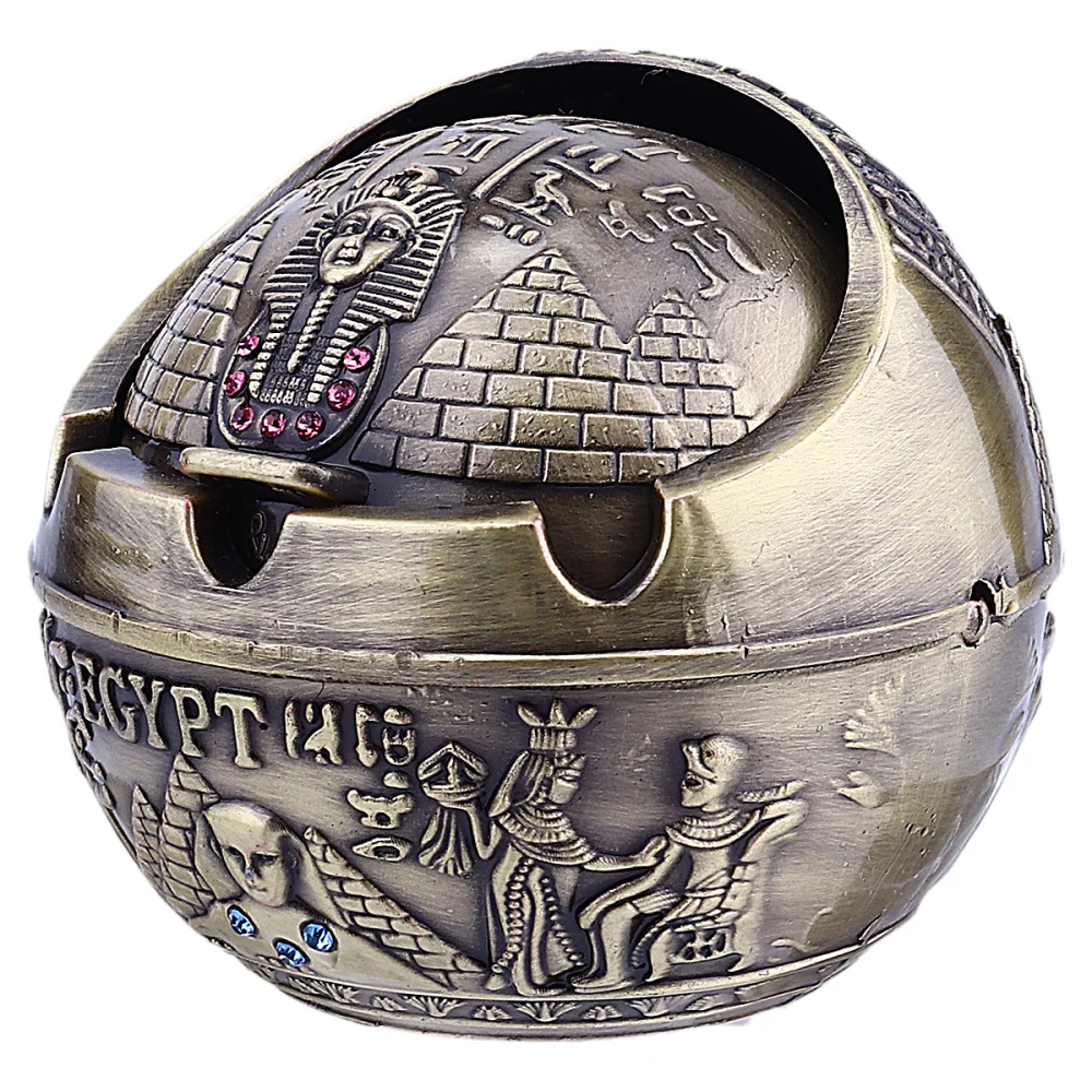 Пепельница с крышкой и защитой от ветра креативная пепельница в египетском стиле