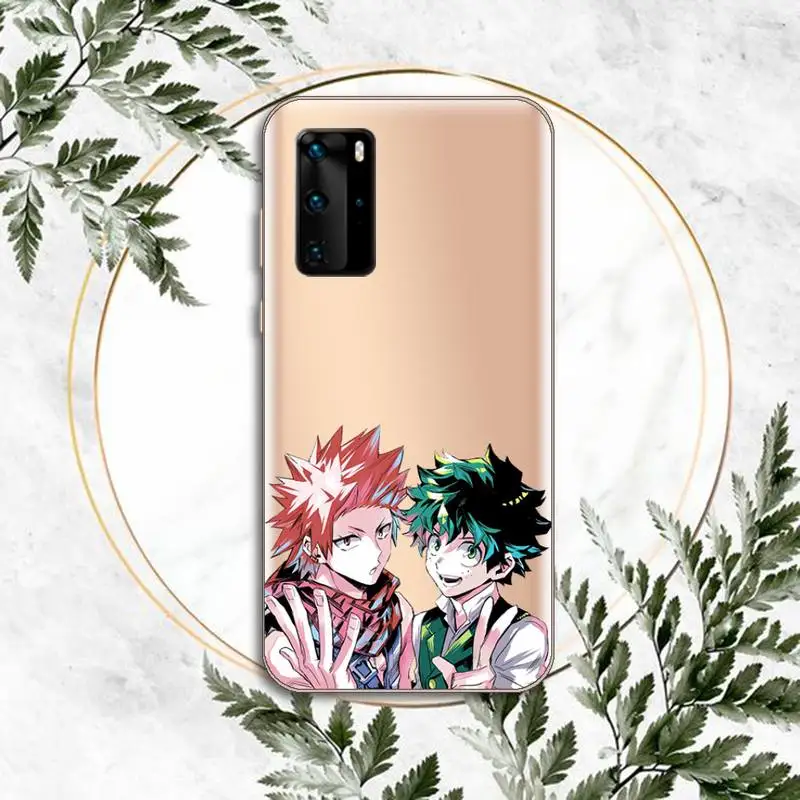 

My Hero Academia deku bakugou Boku Phone Case Clear Transparent for huawei honor P 40 30 20 lite Pro 10 i 8 9 x p smart 2019