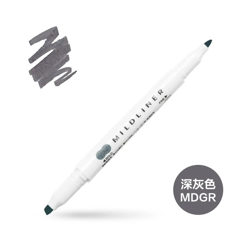 MDGR Zebra Mildliner лайнер двухглавый маркер ручка крюк ручка милый арт маркер ручка Zebra Mildliner японские канцелярские товары для рукоделия - Цвет: MDGR
