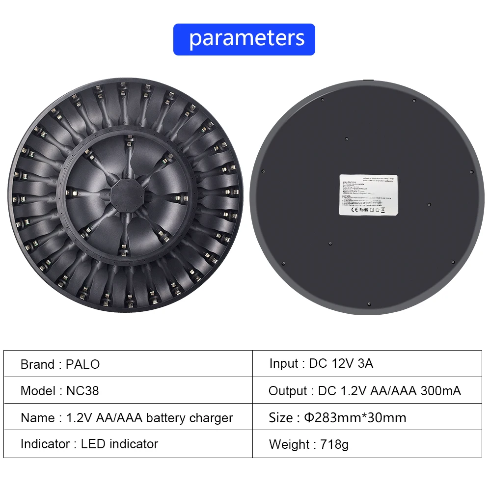 PALO 100% оригинал 1 2 в AA3000mah аккумуляторная батарея и светодиодный смарт зарядное