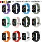 Сменный ремешок BEHUA, спортивный силиконовый ремешок для часов Huawei Honor Band 6, регулируемые наручные Ремешки для браслета Huawei Band 6