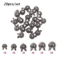 20pcsbag split line sinkers round shot additional weight hook connector opening mouth fishing lead fall sinker