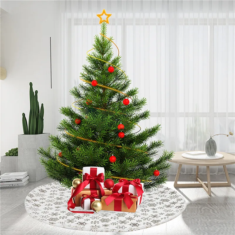 

Юбка с рождественской елкой, узоры со снежинками, декоративный фартук, праздничное украшение для домашних магазинов
