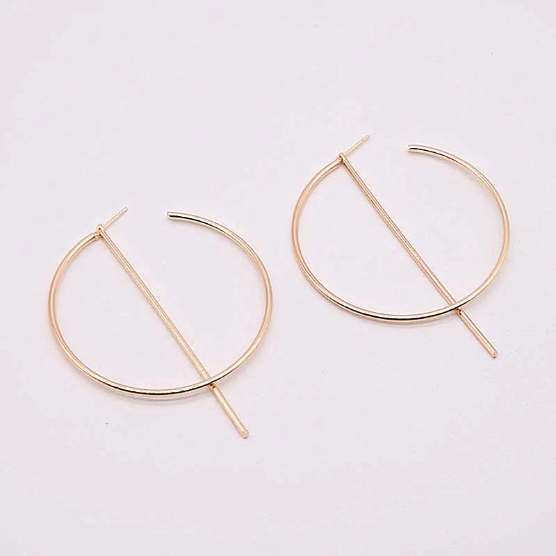 Модные новые круглые серьги из сплава для женщин крупные геометрические