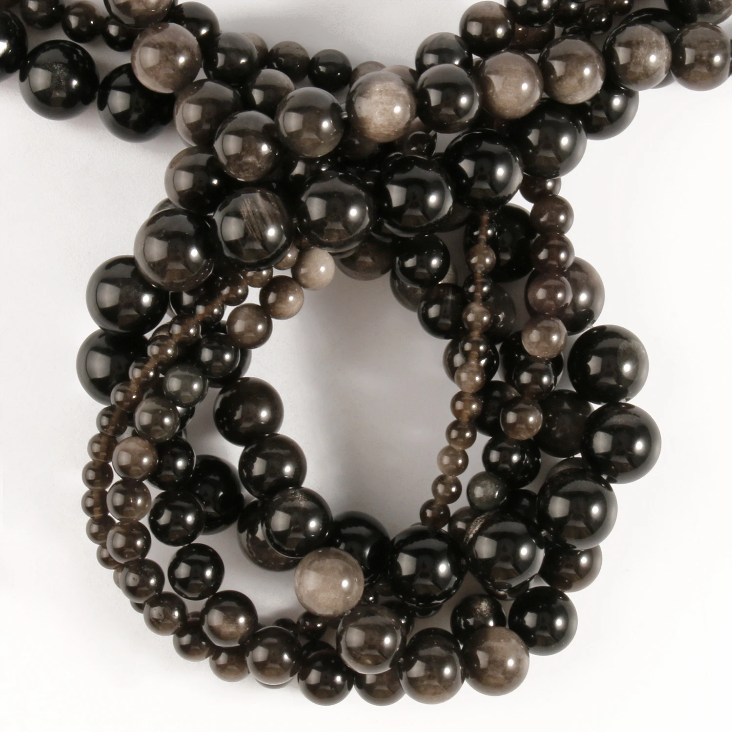 

4 6 8 10 12mm Natural Stone Beads Silver Color Obsidian Japsers Minerals Loose Beads for Jewelry Making DIY Bracelet 15inch