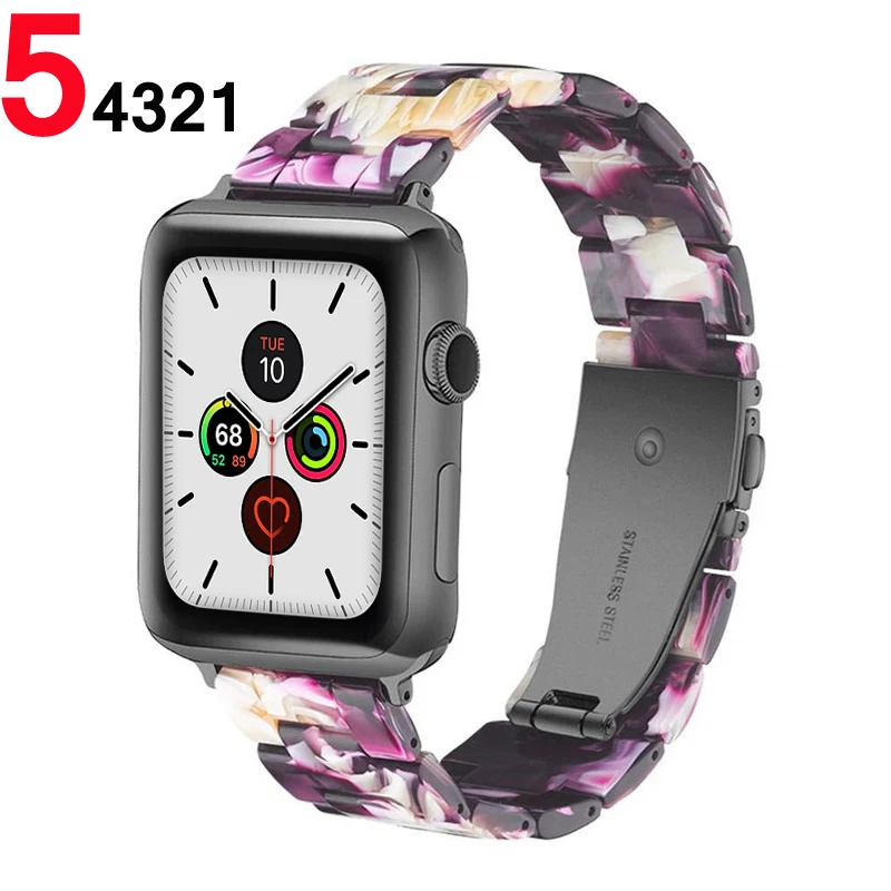 Ремешок для часов Apple watch 5 4 44 мм 40 iwatch correa 42 38 3 2 Аксессуары браслета из полимера