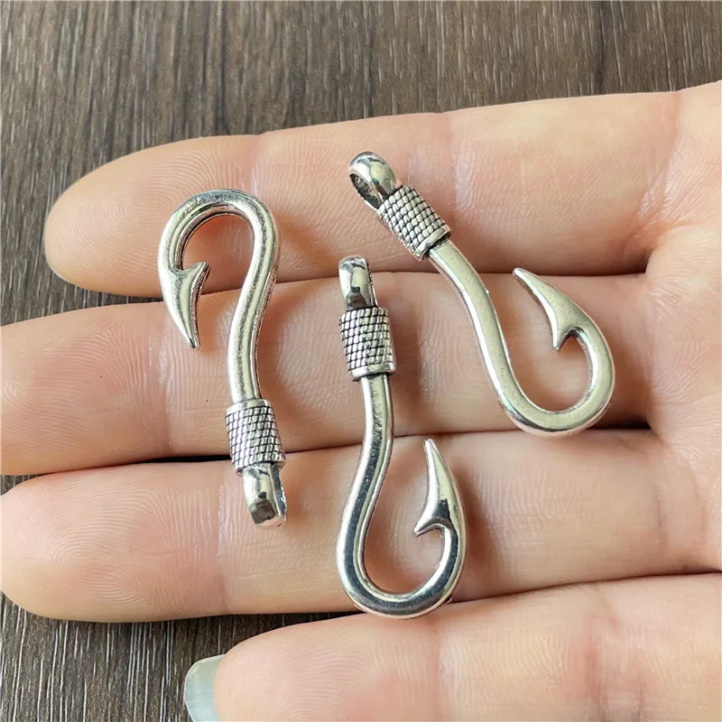 

60pcs Charm fishing hook pendant for jewelry Making DIY handmade Necklace bracelet accessories Ornaments wholesale free shipping