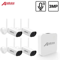 anran 3mp mini video surveillance kit audio record cctv system waterproof outdoor wireless ip cameras plug play night vision
