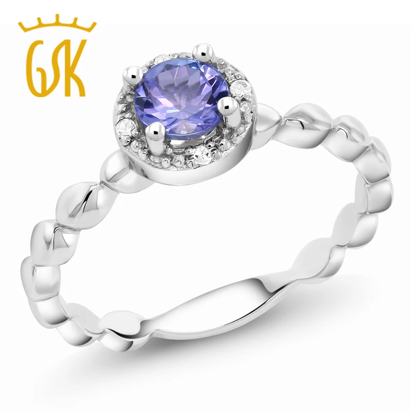 Женские круглые кольца GemStoneKing из стерлингового серебра 925 пробы с природным