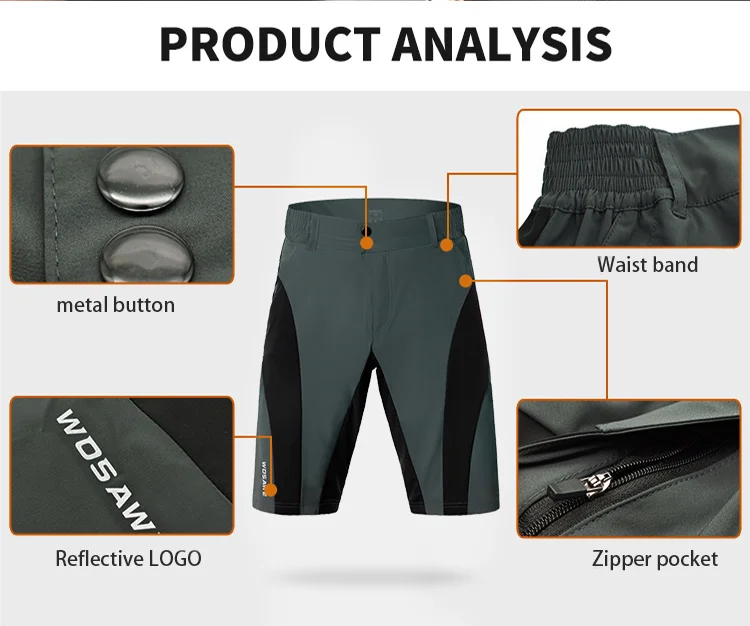 Шорты WOSAWE Мужские для горных велосипедов летние велосипедные короткие