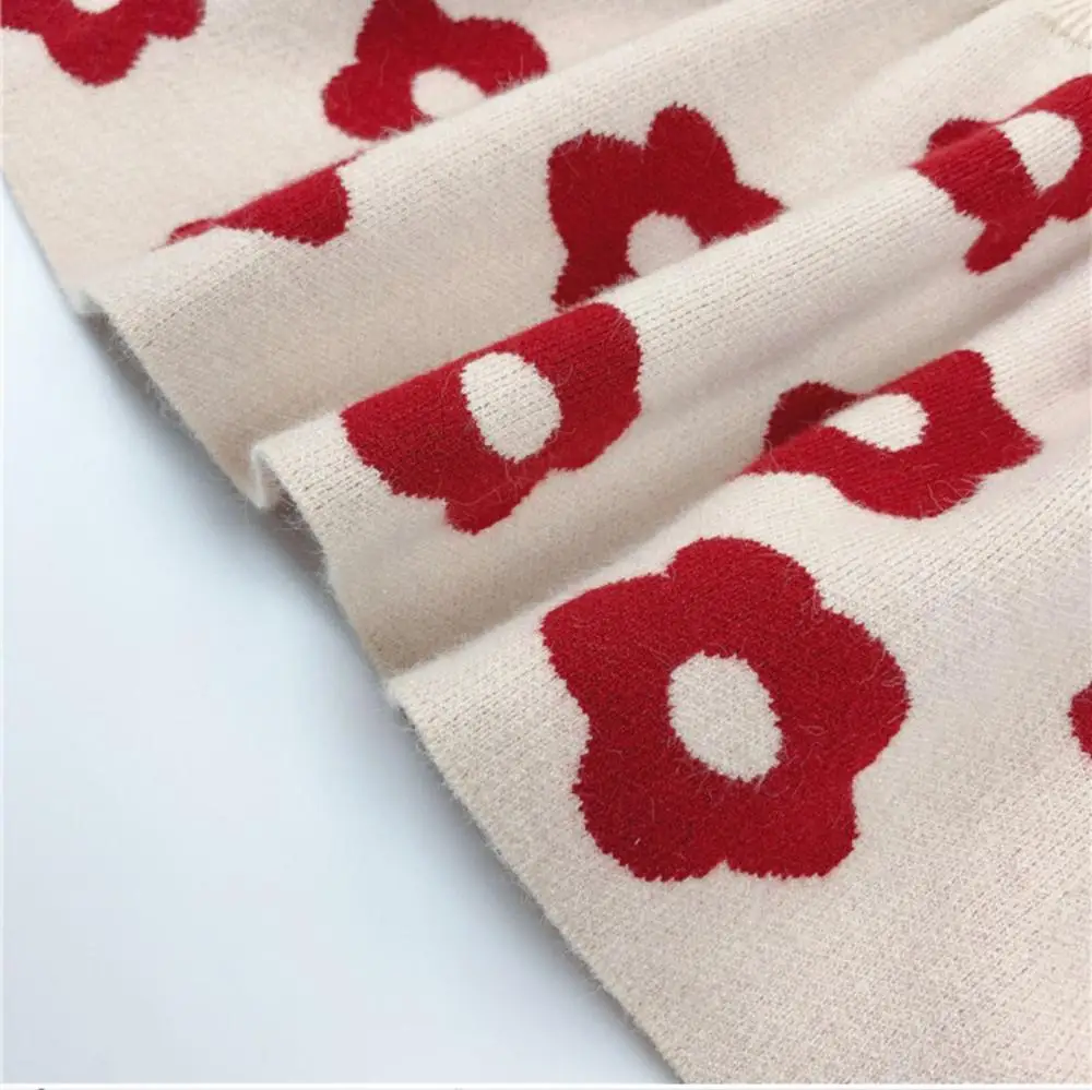 

Child's Children Long Sleeve Sweater Dress 2020 Autumn Dress Lapel Print Pullover Sweater Birthday Party Knitted Dress