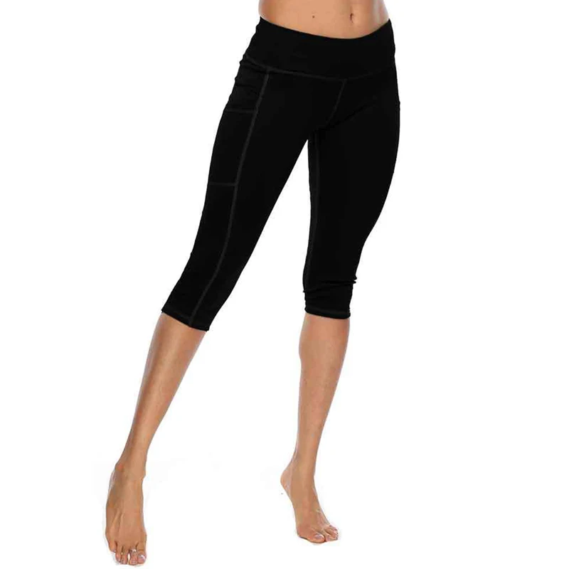 

Women Elastic Slim Calf-length Leggings Solid Fitness Leggings Seamless Leggins High Waist Running Pants Legging