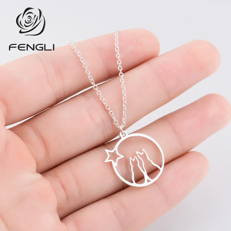 Женское Ожерелье с кулоном FENGLI простая круглая Длинная цепочка-чокер в форме