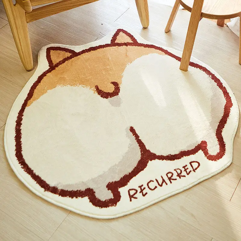 

Cartoon Corgi Butt Mini Carpets Fur Doormats Rugs Floor Mats Home For Bathroom Living Room Entrance Door Kitchen Bed Hallway