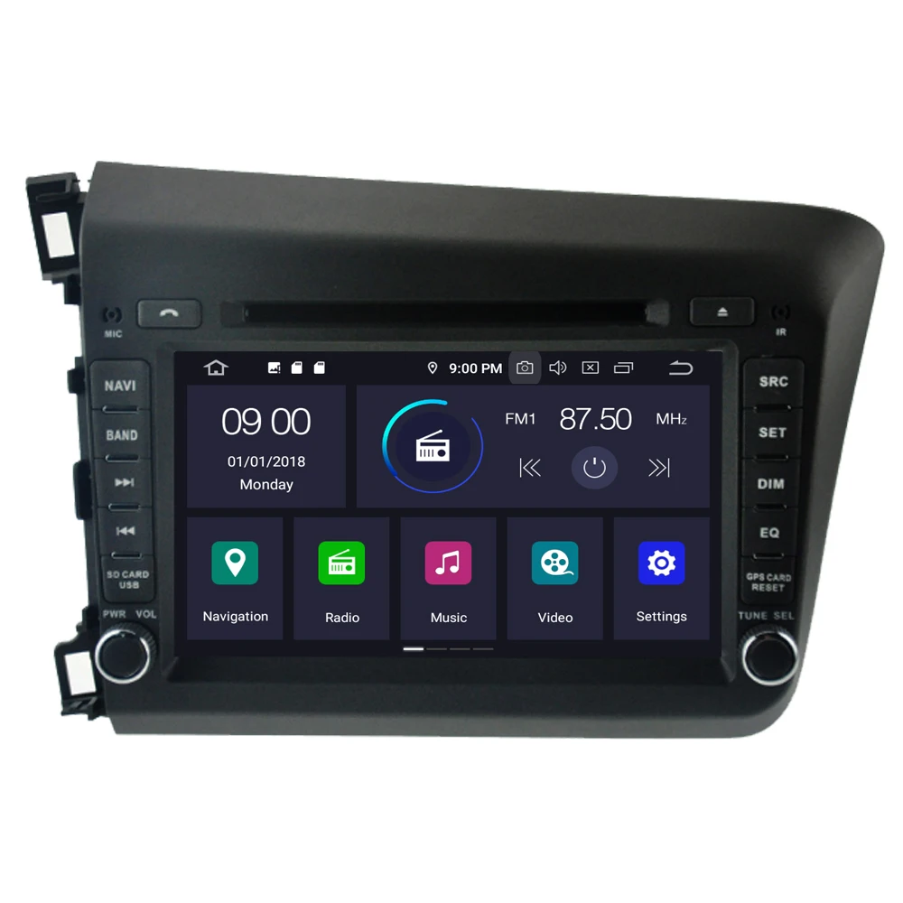 Автомобильный мультимедийный плеер RoverOne для Honda Civic 2012 2013 2014 Android 10 4G + 64G