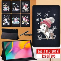 tablet case for samsung galaxy tab a 8 0 inch sm t290 sm t295 2019 t290 t295 funda cute animal pattern pu leather stand cover