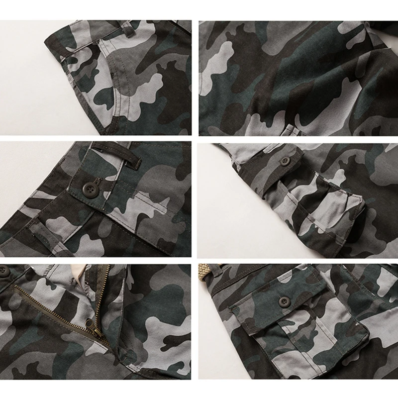 Men Pants Trousers Camouflage Combat Cargo Forces Work Army Military Pockets Water Repellent Ripstop Men's Spring Autumn