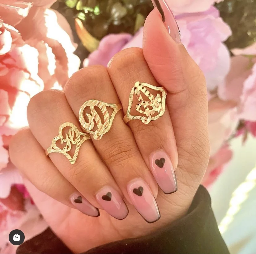 

Custom Name Ring Customized Letter Name Ring 3D Nameplated Rings Hip Hop Ring Women Fashion Punk Letter Ring Gift