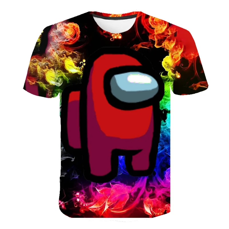 

Among Us White T-shirt 3D Video Game O-Neck Kids Summer Short Sleeve Girls Clothes Tee Unisex Streetwear Fashion Child Costume