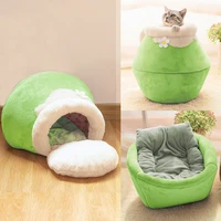 warm cat bed plush soft portable foldable cute house cave winter sleeping bag cushion thickened pet kittens mat toys