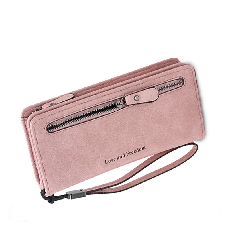 

Pu Leather Women Wallet Large Capacity Female Phone Bags Multiple Card Slots Long Purse for Girl Zipper Hasp Women Coin Purse