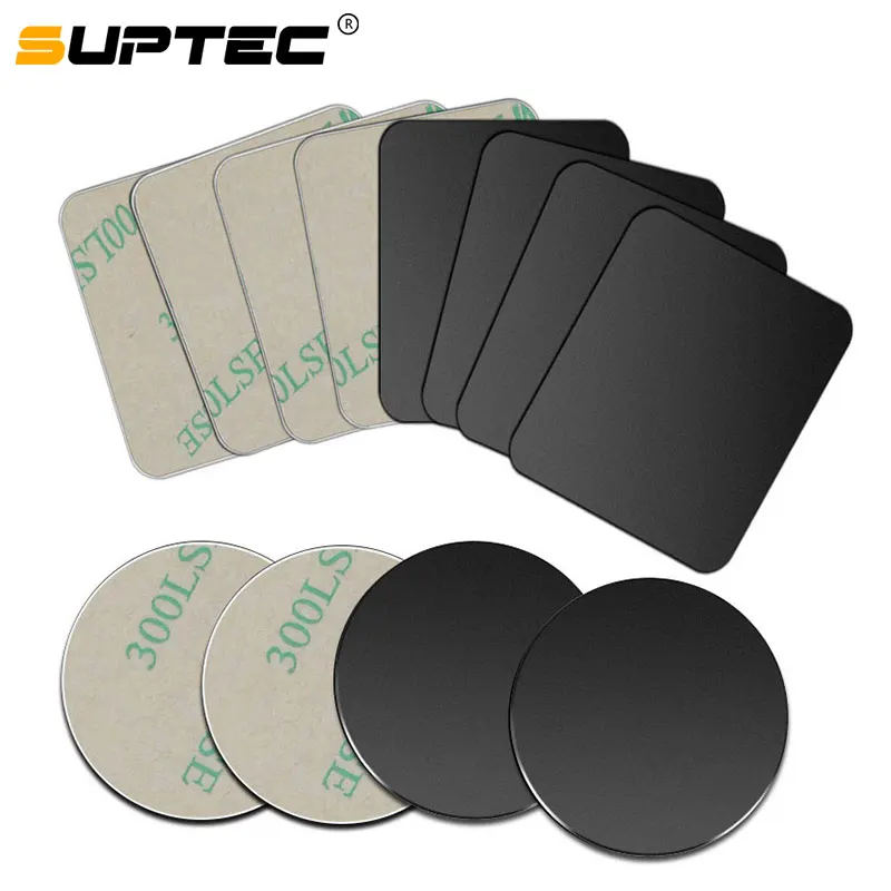 

SUPTEC 10 Pack Metal Plate Disk for Magnetic Car Holder Iron Sheets Sticker for Magnet Mobile Phone Holder Car Air Mount Stand