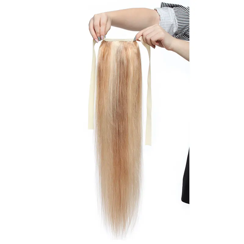 SEGO 80 г-95 г 1"-20" не Реми волосы лента Конский хвост на заколках человеческие волосы для наращивания конский хвост Натуральные Прямые бразильские волосы