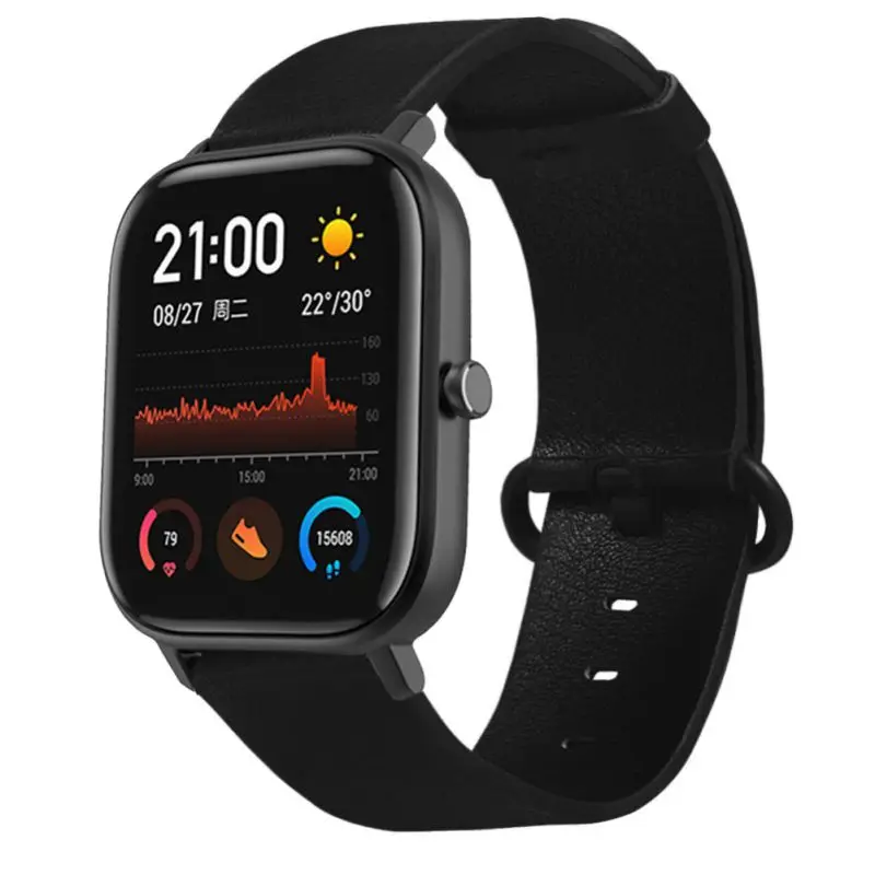 Ремешок из коровьей кожи для наручных часов Huami Amazfit GTS сменный Браслет с