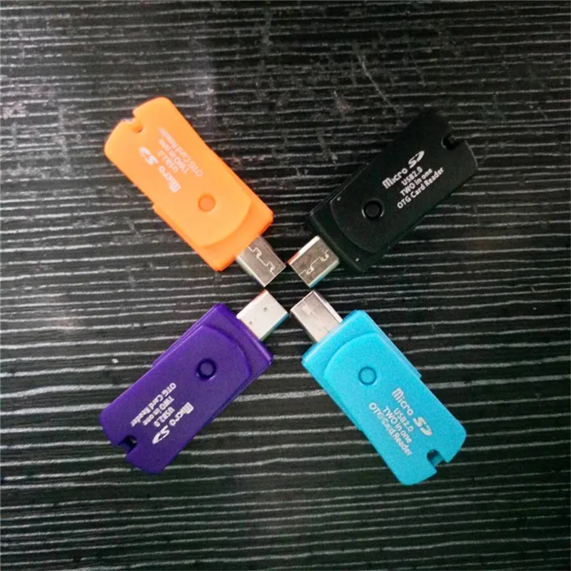 3 цвета мини микро USB 2 0 OTG адаптер + Micro SD TF кардридер для телефонов Android внешний