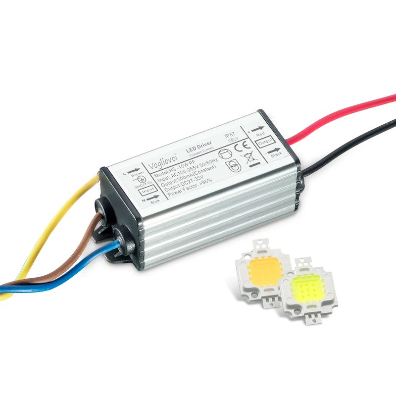 

Vogliovoi Full Power Set Transformer 10W AC85-265V Waterproof Aluminum + 30MIL 3500K 6500K LED Chip For Bulb Floodlight