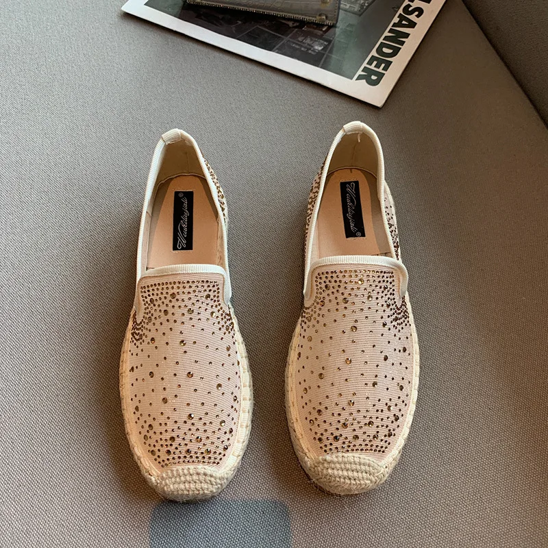 

Women's Sneakers With Sparkles Woman-shoes Korean Ladies Shoes Rhinestone Roses Slip-on Fashion 2021 Casual Basic Leisure Cotton