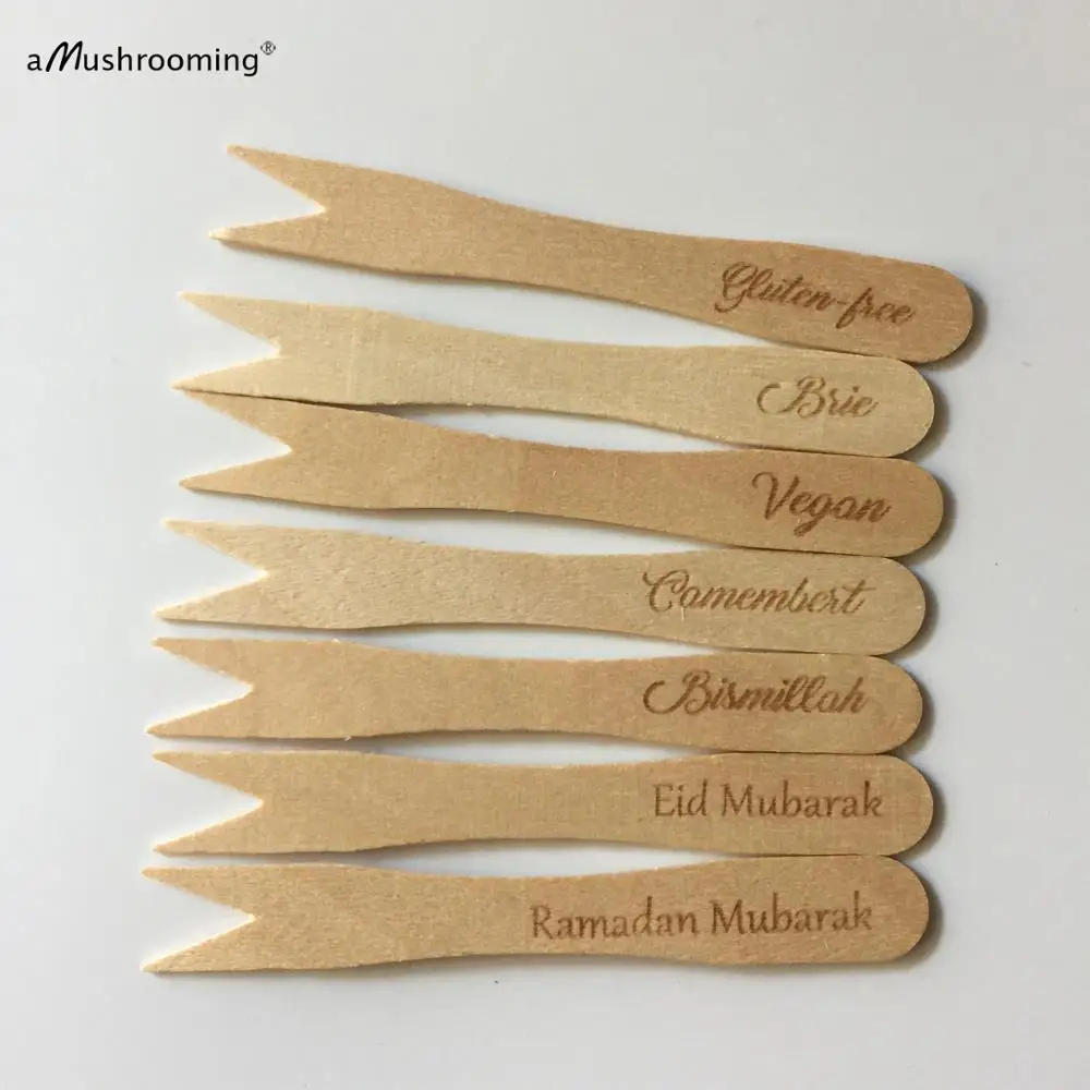 Две пуговицы деревянная вилка мини вилки чип 3 5 &quotдеревянный Фрай 100ct Рамадан