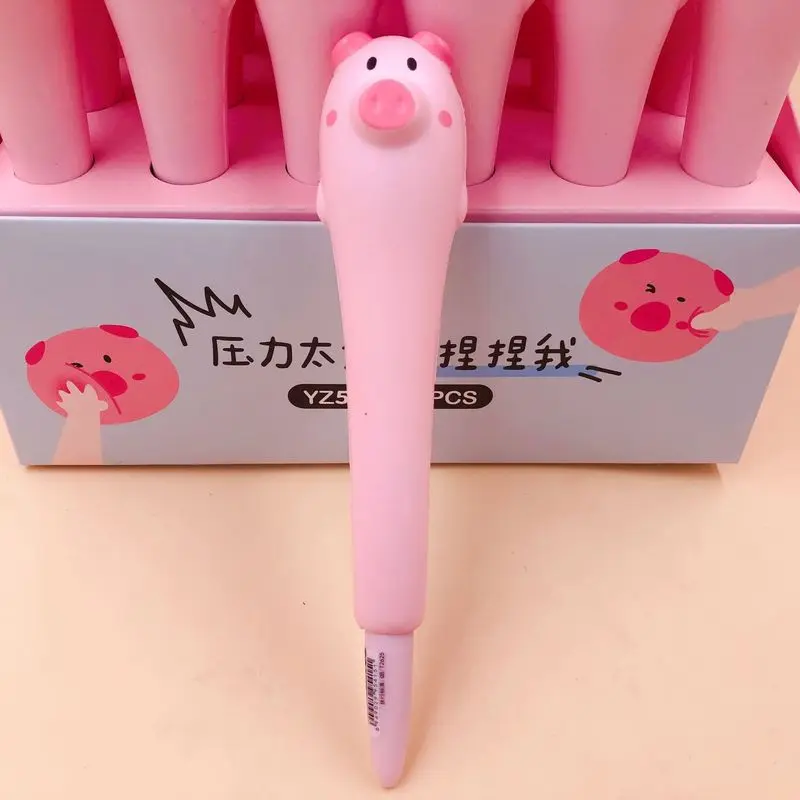 Мягкая силиконовая мультяшная губка для снятия давления розовая свиньи каваи