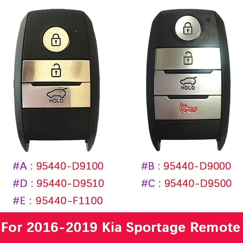 Оригинальный/послепродажный 3/4 кнопочный смарт-ключ 2016-2019 Kia Sportage 95440-D9100 95440-D9000