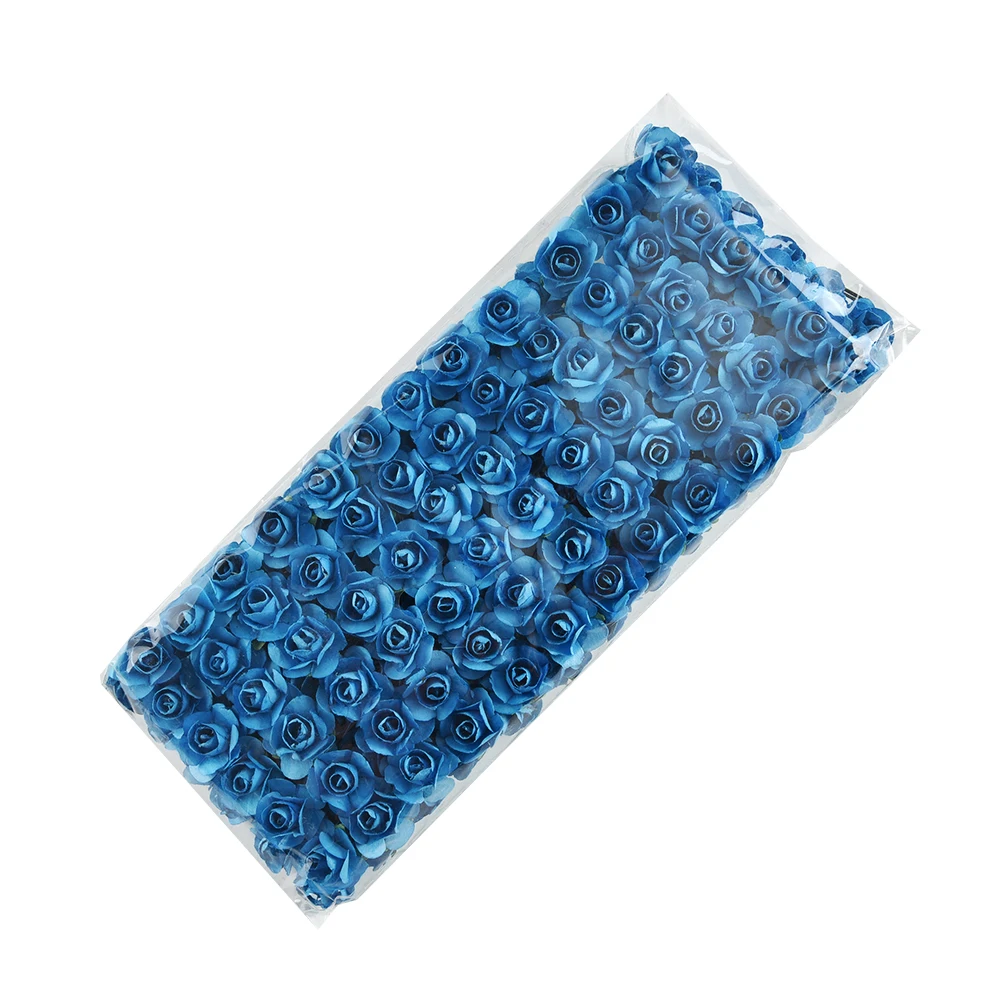 Artificial Flower Mini Cute Paper Rose Handmade For Wedding Decoration DIY Wreath Gift Scrapbooking Craft Fake 144pcs/lot | Дом и сад