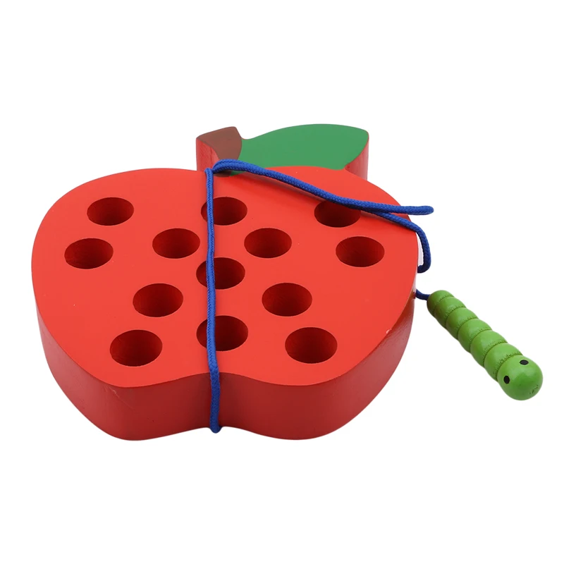 

Insects Eat Apple Maze Toy Wooden Puzzle Enlightenment Game Toys for Baby Kids Early Learning Educational Wooden Threading Toy