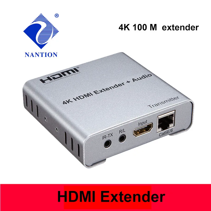 4K Hdmi-совместимый удлинитель 100 м R/L аудио выход Цифровой сигнал ИК управление от Cat
