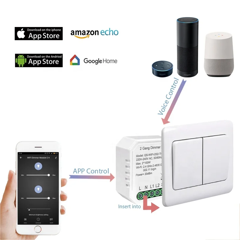 Умный диммер Tuya Esp8266 модуль переключателя с Wi Fi 10 А работает Alexa Echo Google