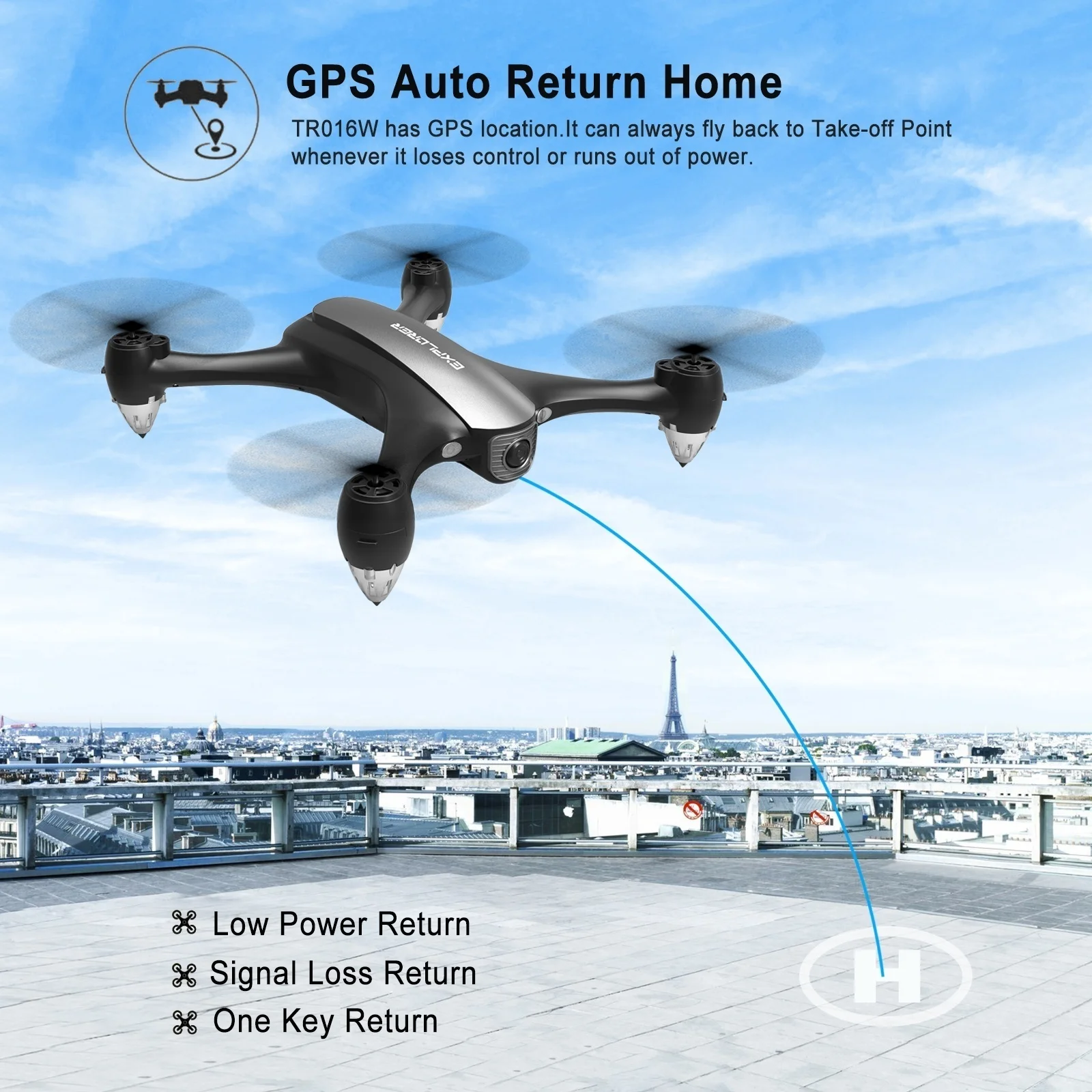 Дрон с 5G камерой FPV HD 1080P видео GPS автоматическое возвращение объемного полета 200 м