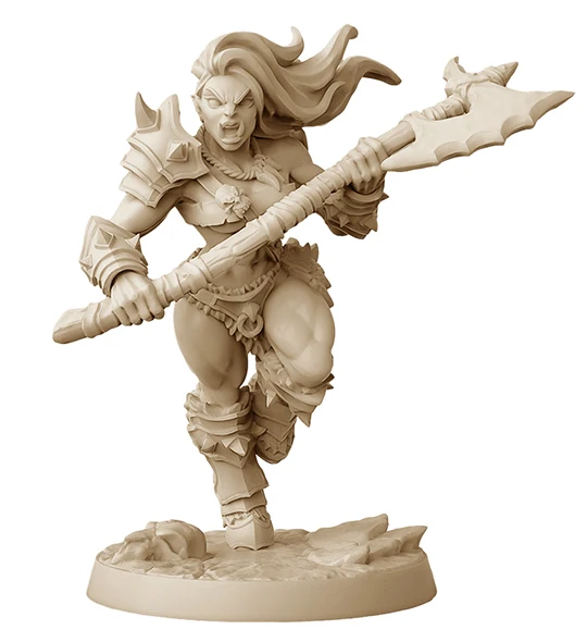 

56mm 75mm Resin Model Kits Orc Female Axe Fighter Warrior Figure Unpainted No Color RW-084