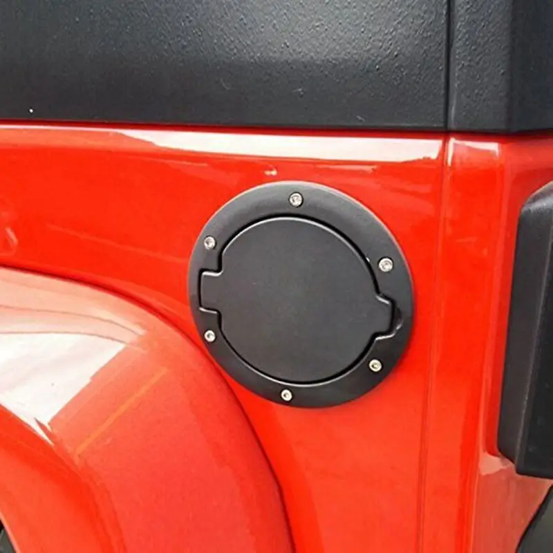 

Black Fuel Filler Door Cover Gas Tank Cap for 2/4 Door For 07-16 Jeep Wrangler JK