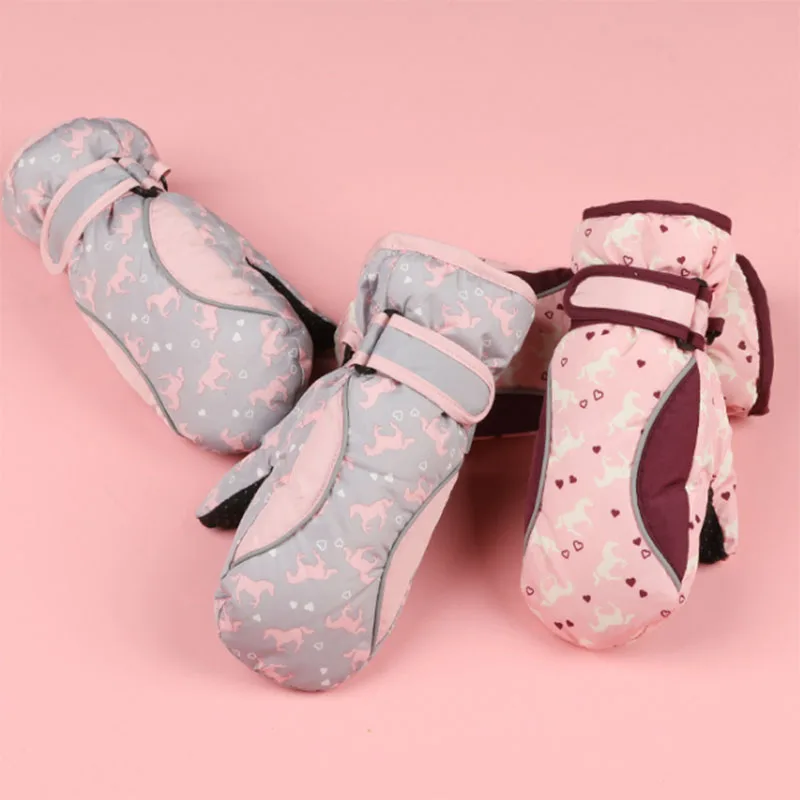 Новая распродажа 2 пары детских лыжных перчаток лыжные перчатки для девочек