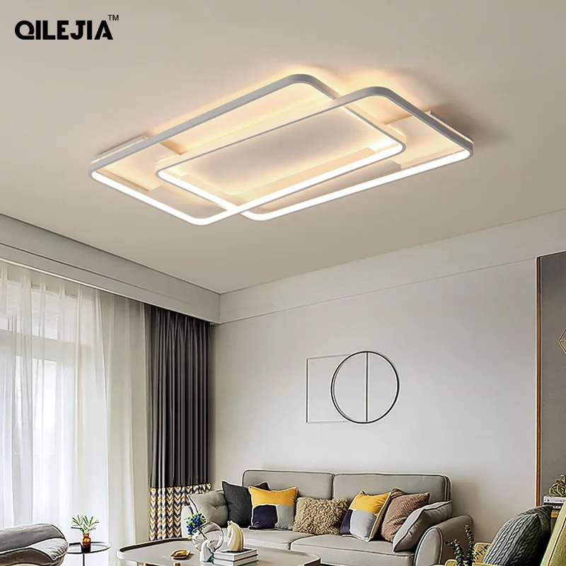 

White Simple LED Chandelier Lights For Bedroom Study Dining Room Surface Mounted Lamps Indoor Creative Lighting Fixtures Lustres