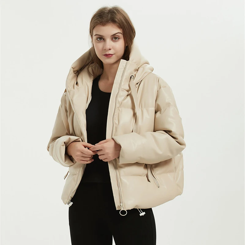 

Fitaylor Winter Jacekt New Women Hooded Thick Warm Short Parka Streetwear Long Sleeve Zipper Black Snow Coat Female Outwear