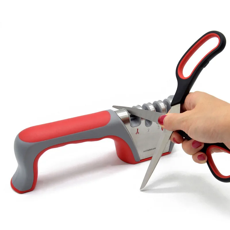 Knife Sharpener 4 Stages Professional Whetstone Tungsten Ceramic Diamond Sharpening Stone Spyderco Grinder Kitchen Accessories | Дом и сад