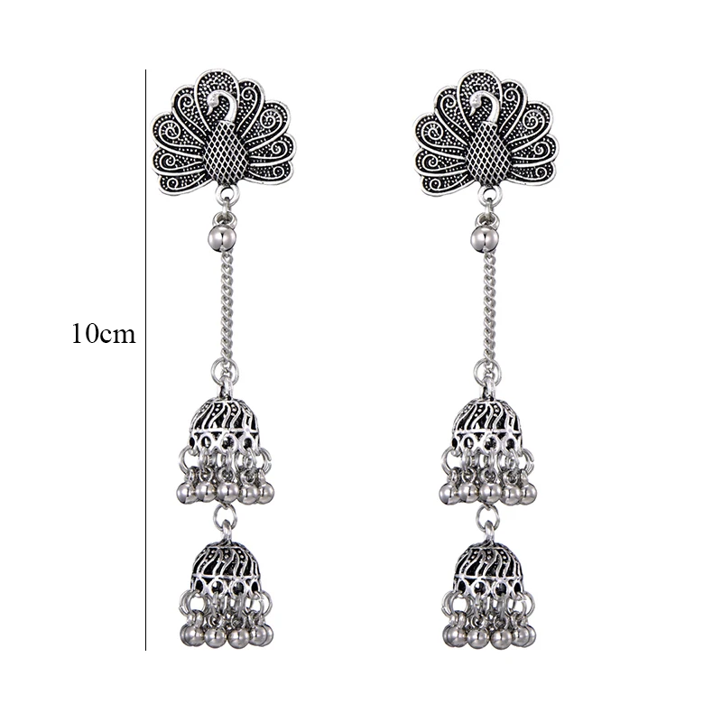 Женские винтажные серьги с серебряным покрытием на длинной цепочке богемный