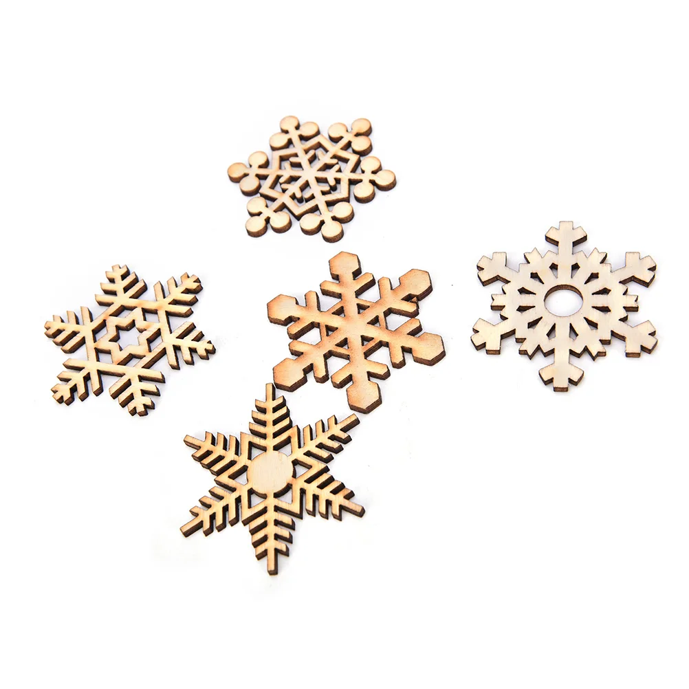 10 шт./лот деревянный кулон снежинка ручной работы Скрапбукинг карфт для
