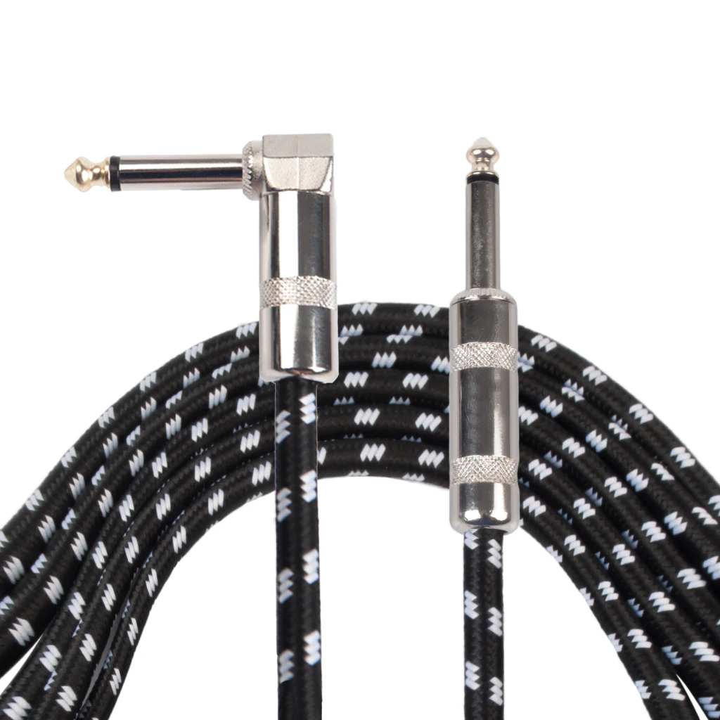 Аудиокабель для электрогитары 3 м бас гитара шнур с разъемом 1/4 дюйма прямой к