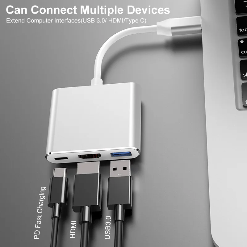 3 в 1 адаптер для зарядки USB 0 Type C-HDMI | Электроника